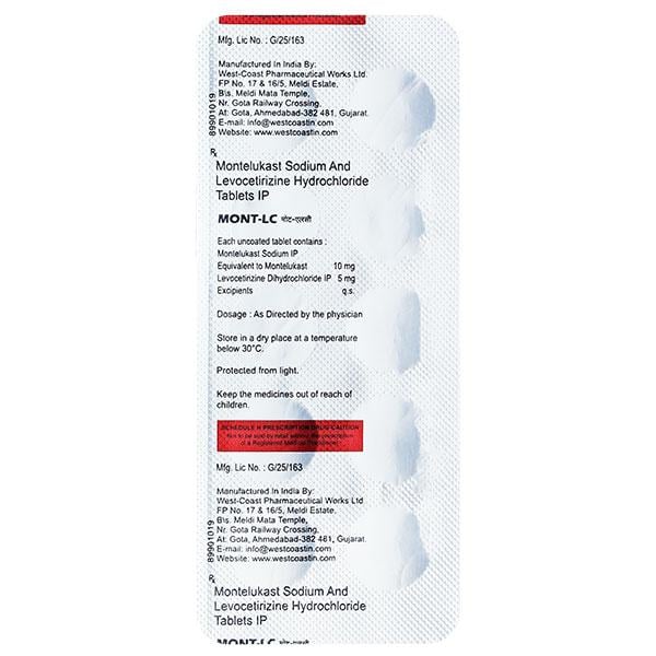 MONT LC 10/5MG TABLET 10'S - Allergies-Ant