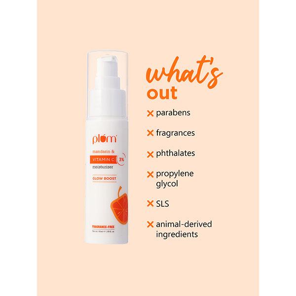 Plum 3% Vitamin C Moisturizer with Mandarin Glow Boost Fragrance Free 50ml - Face Moisturizers