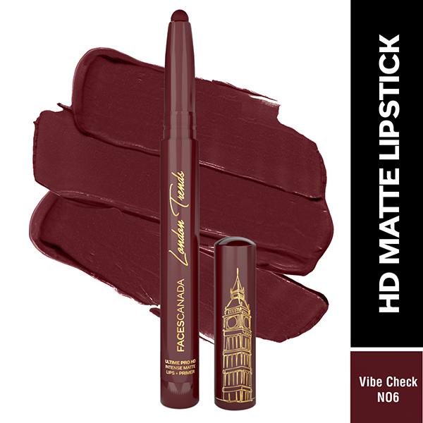 Netmeds | Faces Canada Ultime Pro Hd Intense Matte Lips + Primer - Vibe Check N06, Limited Edition 1.4 gm