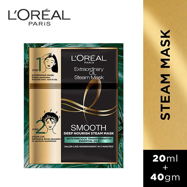 Netmeds | L'Oreal Paris Extraordinary Oil Smooth Steam Mask (Paraben Free) 20ml + 40gm 1's