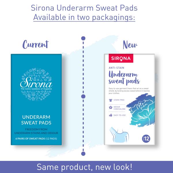 Sirona Under Arm Sweat Pads 12's - Intimate Care