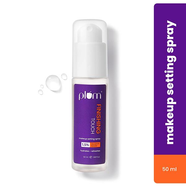 Netmeds | Plum Finishing Touch Makeup Setting Spray Sets Makeup for 12+ Hrs with 1.5% Aquaporin Booster 50 ml