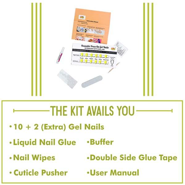 Nails On Board Handmade Press On Gel Nails- Holographic Lemon Yellow Small 50 gm - Nail Care