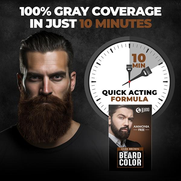Beardo Beard Color Dark Brown Ammonia Free for Men 1's - Beard Colour