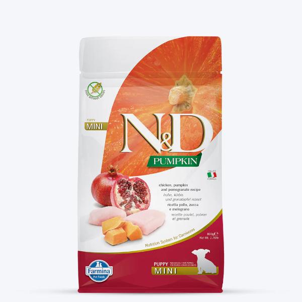Netmeds | Farmina N&D Pumpkin Dog Food - Chicken & Pomegranate (Puppy Mini) 800 g