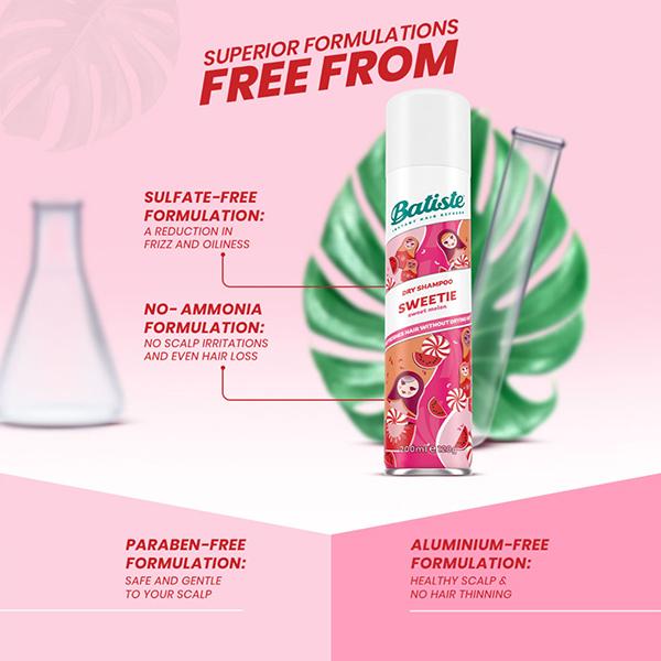 Batiste Sweetie Dry Shampoo 200 ml - Dry Shampoos & Conditioners