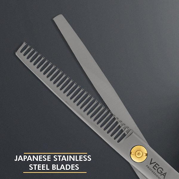 Vega Professional Pro Style 30 Thinning Silver Line Hairdressing Scissor (VPMSC-12) 1's - Grooming Kits