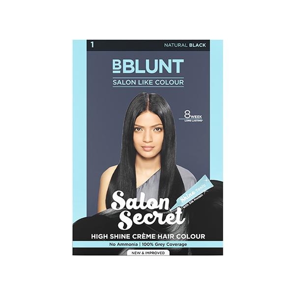 Netmeds | Bblunt Salon Secret High Shine Creme Hair Colour Natural Black 152 ml