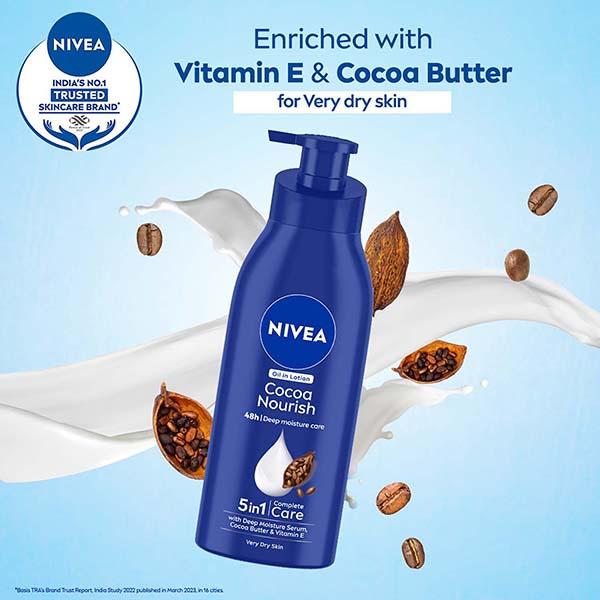Nivea Cocoa Nourish 72h Moisture Intense Care with Deep Nourish Serum 200 ml - Lotions & Creams
