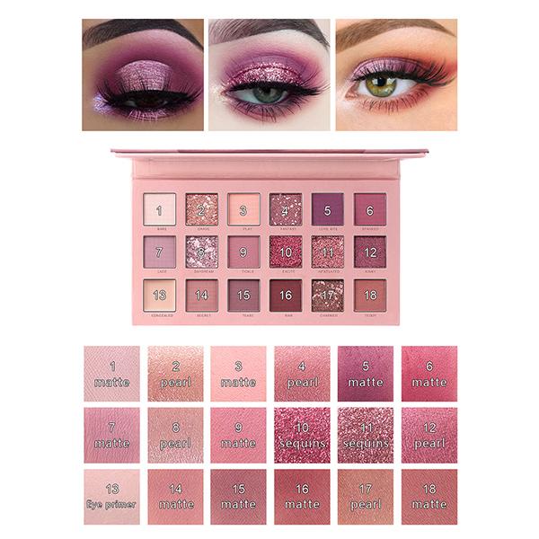 New Miss Rose 18 Color Nude Eyeshadow Palette 7001 - 002B 19.7 gm - Face Palettes