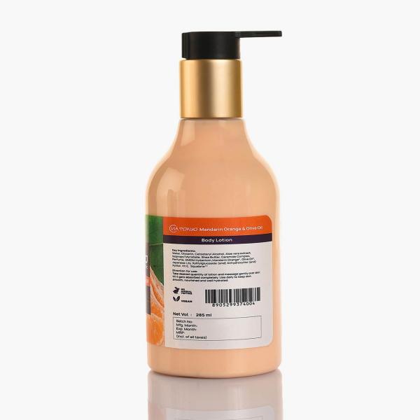 VIA TOKYO ORGANIC Mandarin Orange & Olive Oil Body Lotion for Nourishing & Moisturizing Skin, No Sulphates, No Paraben 285 ml - Lotions & Creams