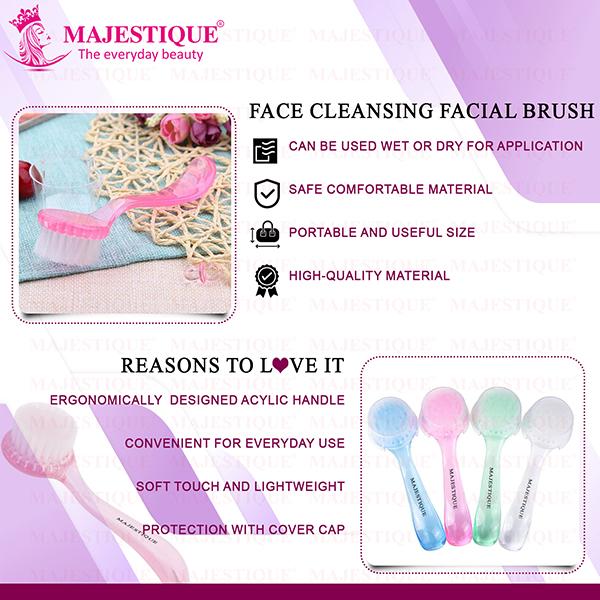 Majestique Pore Cleaning Facial Brush Combo, Remove Blackheads and Massage Skin Cleansing - Multicolor 2's - Massagers
