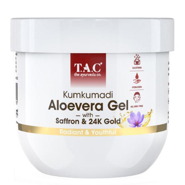 TAC The Ayurveda Co. Kumkumadi Aloevera Gel with Saffron & 24K Gold 200 gm - Face Gels
