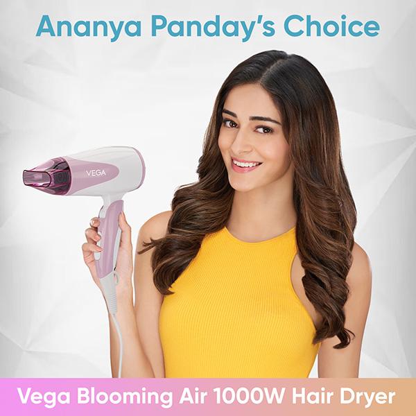 Vega Blooming Air 1000W Compact and Foldable Hair Dryer (VHDH-05) Color 1's - Hair Dryers