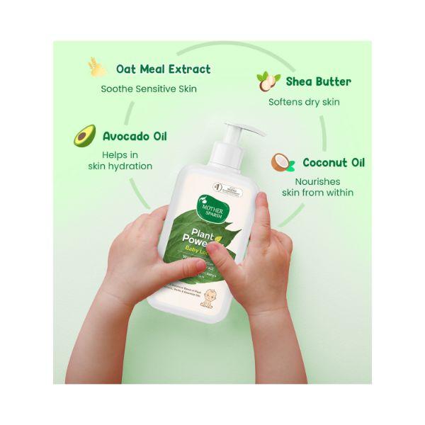 Mother Sparsh Plant Powered Natural Baby Lotion With Organic Shea Butter & Oatmeal Extract 400 ml - Creams, Lotions & Oils