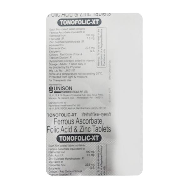 Tonofolic XT Tablet 10'S - Iron Supplement/Anaemia-Vma