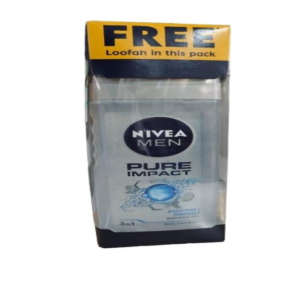 Netmeds | Nivea Men Pure Impact Shower Gel 250 ml (Loofah Free)