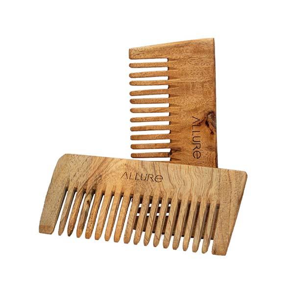 Netmeds | Allure Wooden Neem Comb (CS-02) 2's
