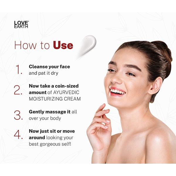 Love Earth Ayurvedic Moisturizing Cream with Saffron, Usheera, Giloy Extracts 50 gm - Face Moisturizers
