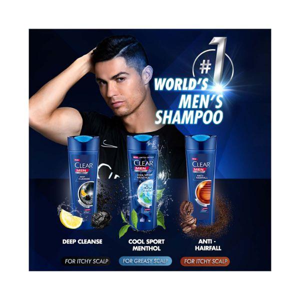 Clear Men Cool Sport Menthol Anti-Dandruff Shampoo Removes Grease 310 ml - Shampoos