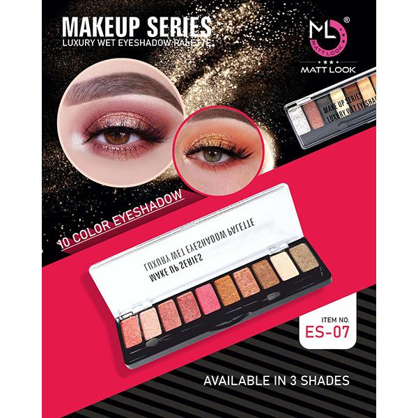 Matt Look 10 Colours Eyeshadow Makeup Series Luxury Wet Eyeshadow Palette, Multicolor - 03 8 gm - Eye Shadow Palettes