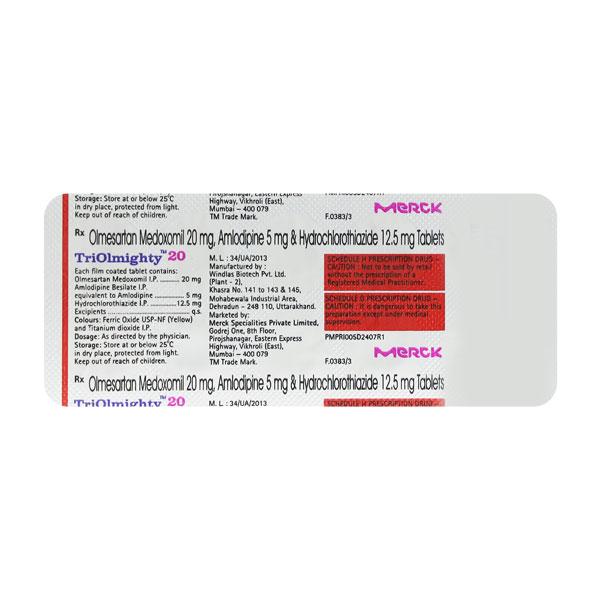 Triolmighty 20mg Tablet 10'S - Hypertension-Ang