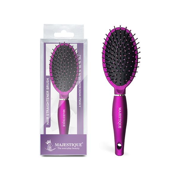 Netmeds | Majestique Hair Straightener Brush, Bio-Friendly Detangling Hair Brush, Comfortable and Styling - Purple 1's