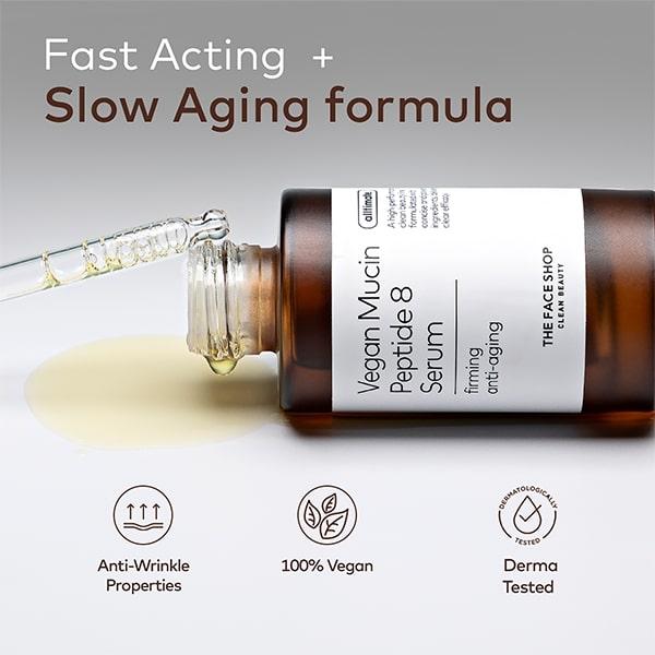 The Face Shop Alltimate Vegan Mucin Peptide 8 Serum 30 ml - Face Serum