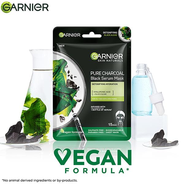 Garnier Skin Black Serum Mask - Pure Charcoal 28 gm - Masks & Peels