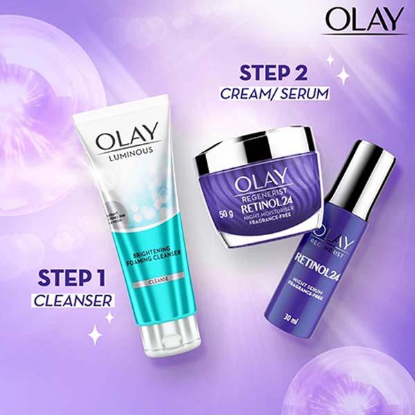 Olay Retinol Kit for Overnight Repair - Retinol Serum with Free Cleanser, 24h Hydration 1's - Night Cream