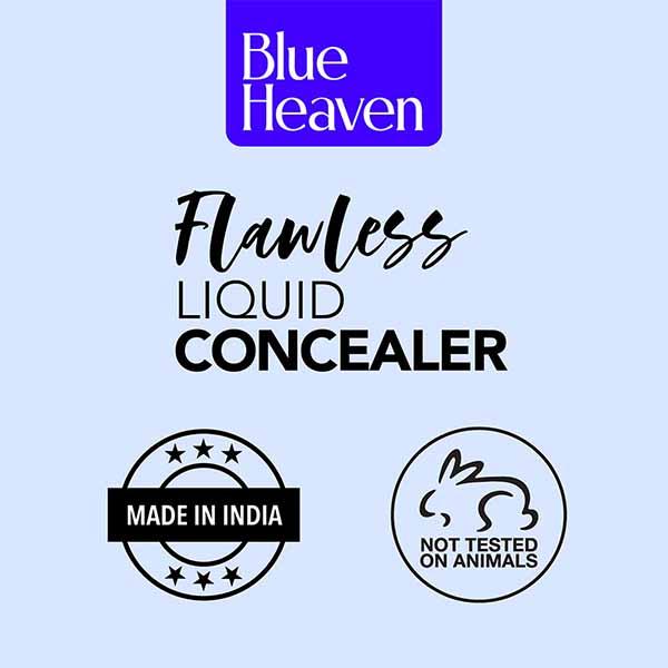 Blue Heaven 12Hr Stay Waterproof, Lightweight Flawless Liquid Concealer - Cream 201 17ml - Concealer