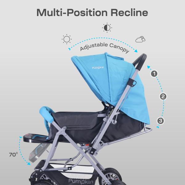 Kiddie Kingdom Stroller Stroller - Black & Blue 1's - Baby Safety