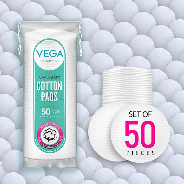 VEGA COTTON PAD CP01 (50 pcs pack) 1's - Sanitary Napkins