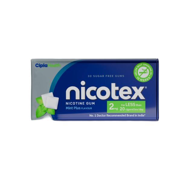 Netmeds | Nicotex 2 mg Sugar Free Chew Gum - Mint Plus Flavour 30's