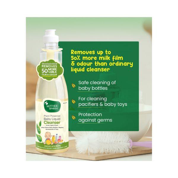 Mother Sparsh Natural Baby Liquid Cleanser Cleanser For Baby Bottles, Nipples, Refill Pack 1000 ml - Baby Detergents