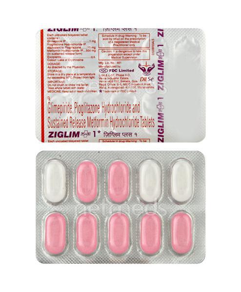 Ziglim Plus 1mg Tablet 10'S - Diabetes-Ant