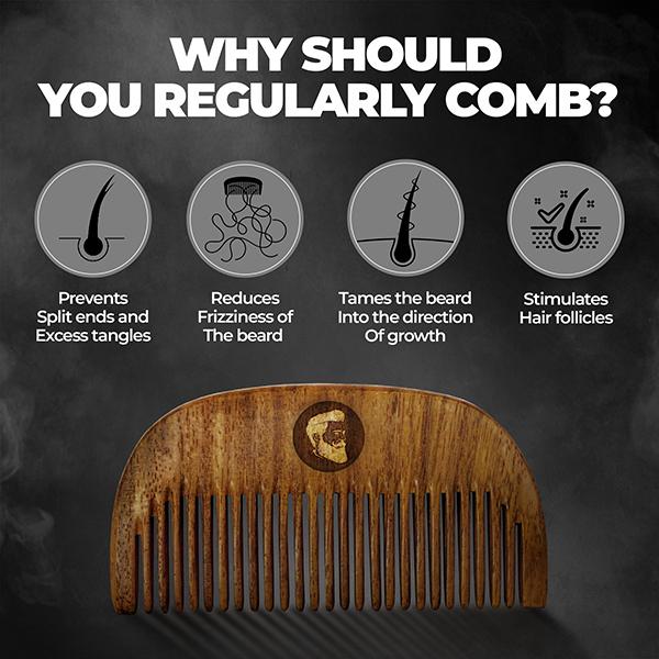 Beardo Compact Beard Wooden Comb - Beard Comb