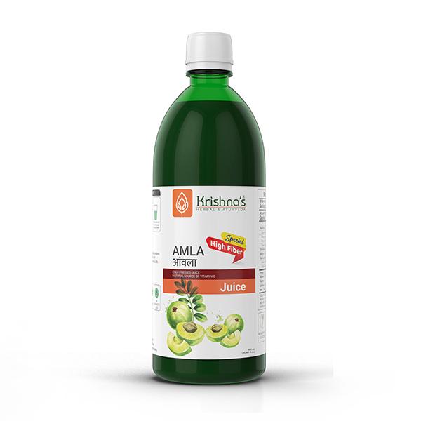 Krishna's Herbal & Ayurveda Special High Fibre Amla Juice 1000 ml - Ayurvedic Juices