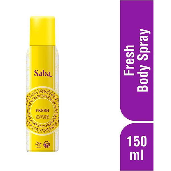 Saba Fresh No Alcohol Deodorant Body Spray for Women 150 ml - Women Deodorants/Roll-Ons