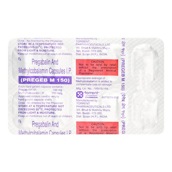 Pregeb M 150mg Capsule 10'S - Neuropathic Pain-Dru