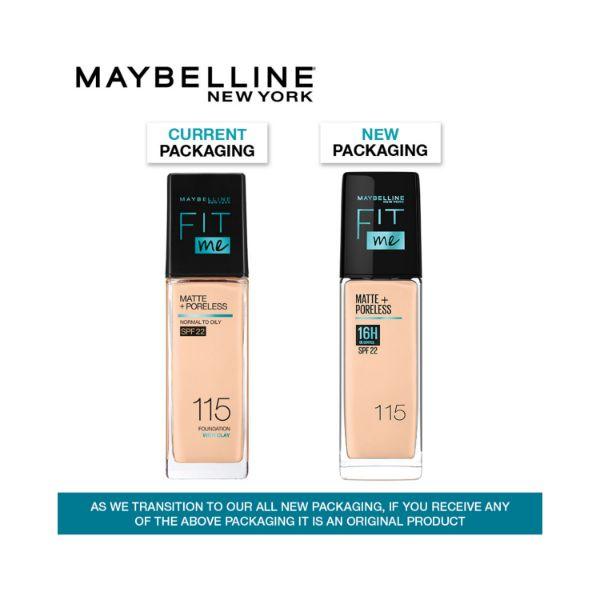 Maybelline New York Fit Me Matte+Poreless Liquid Foundation, 115 Ivory 30 ml - Foundation