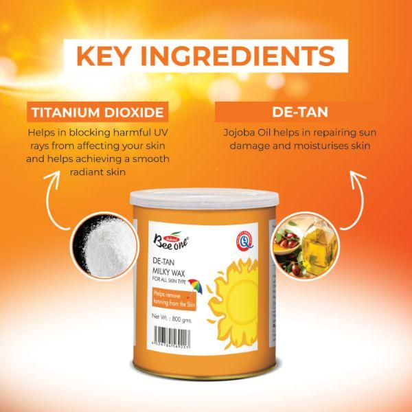 Bee One De Tan Milky Wax 800 gm - Shaving & Hair Removal