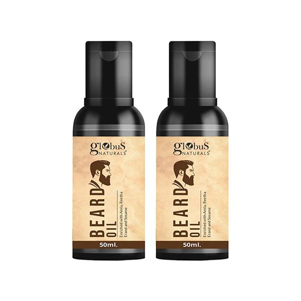 Globus Naturals Beard Oil, Enriched with Amla Reetha Erand & Sesame Oil, Natural 50ml each 2's - Face Oils