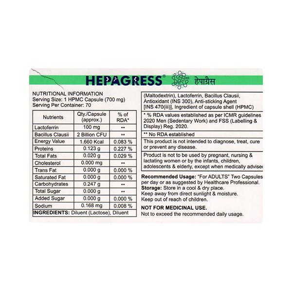 HEPAGRESS Capsule 7's - Diarrhoea-Ant