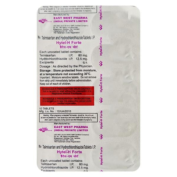 Hytel H Forte Tablet 10'S - Hypertension-Ang