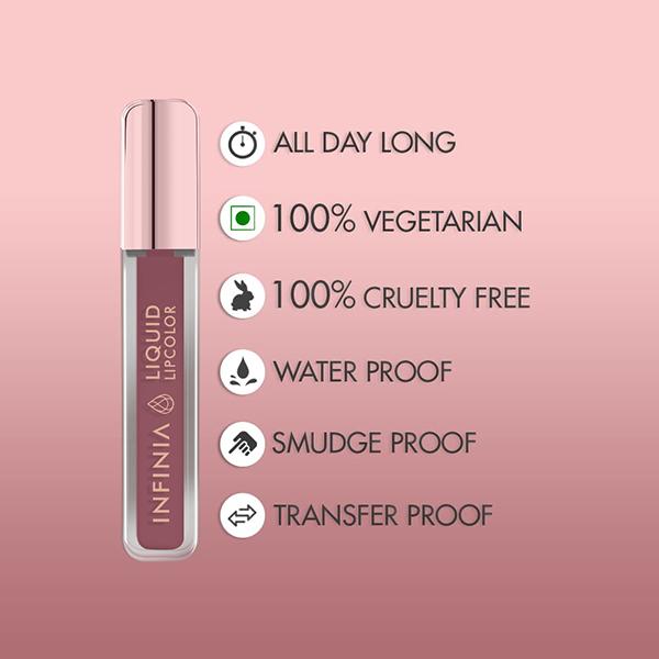 Infinia Liquid Lip Color Liquid Lipstick M 05 Long Lasting and Waterproof 5 ml - Liquid Lipsticks