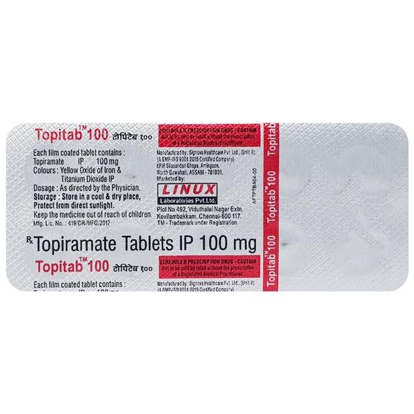 Topitab 100mg Tablet 10'S - Epilepsy/Convulsion-Ant