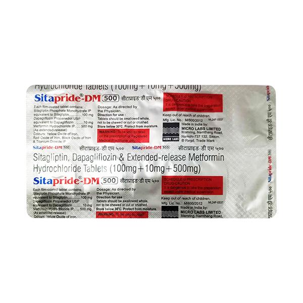 SITAPRIDE DM 500 Tablet 10's - Diabetes-Ant