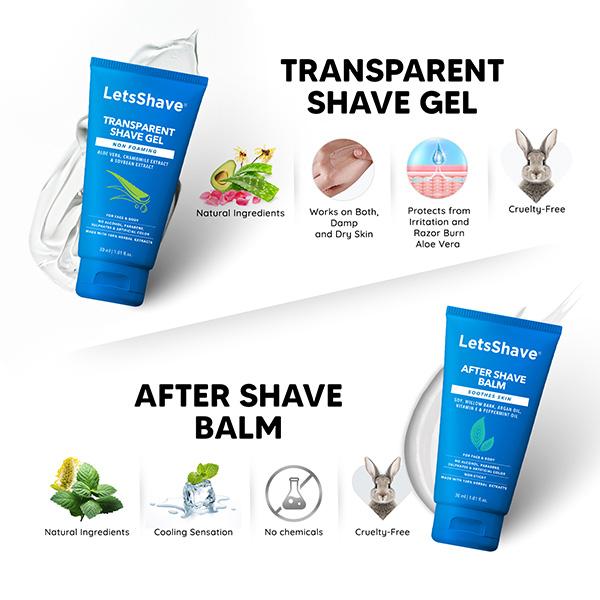 Letsshave Pro 6 Portable Kit (Razor + Shave Gel + After Shave Balm+Travel Pouch + Razor Travel Cap) 1's - Razors & Cartridges
