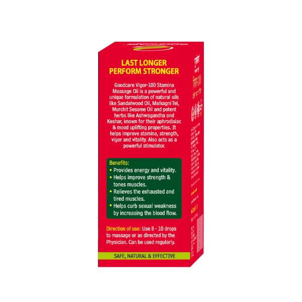 Goodcare Vigor 100 Stamina Massage Oil 30 ml - Sexual Healthcare